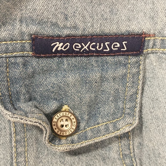 Vintage Chambray Romper Blue Denim Sleeveless 80's - Picture 5 of 8